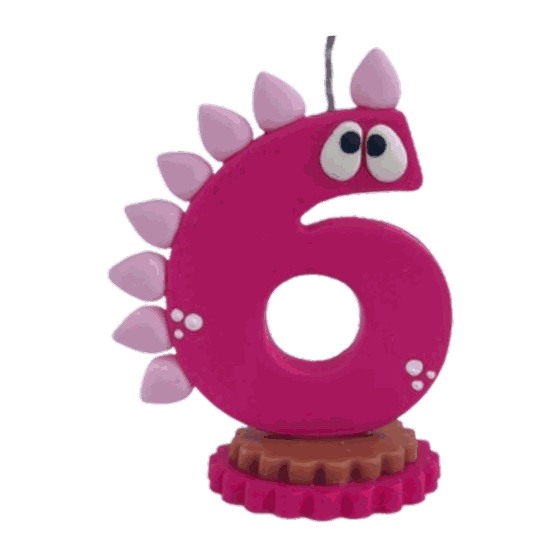 Vela de biscuit tema Dino Menina.